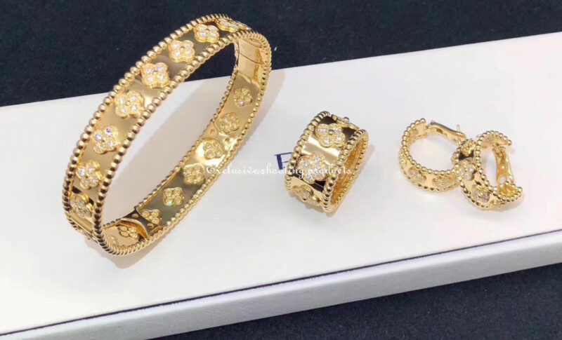 Van Cleef & Arpels VCARO9LO00 Perlée clovers ring Yellow gold Diamond ring 4