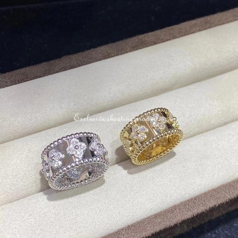 Van Cleef & Arpels VCARO9LO00 Perlée clovers ring Yellow gold Diamond ring 11