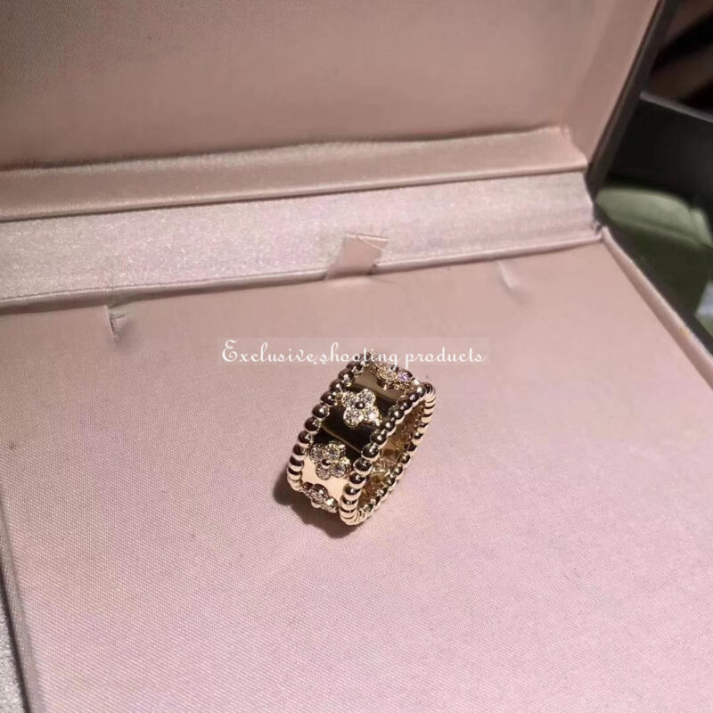 Van Cleef & Arpels VCARO9LO00 Perlée clovers ring Yellow gold Diamond ring 5