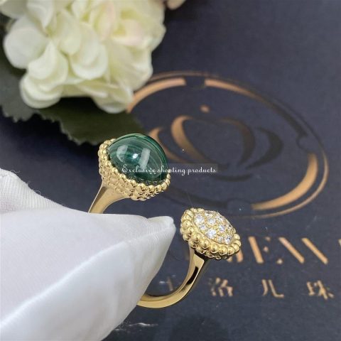 Van Cleef & Arpels VCARO9SU00 ring Perlée couleurs Between the Finger Yellow gold Diamond Malachite ring 8