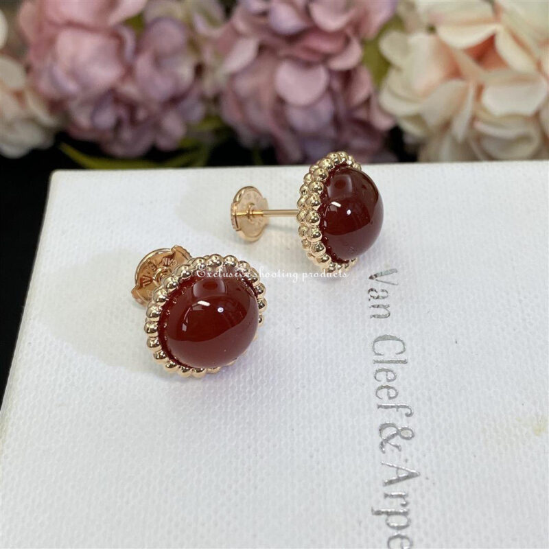 Van Cleef & Arpels VCARP4E000 Perlée couleurs earrings Rose gold Carnelian earrings 5
