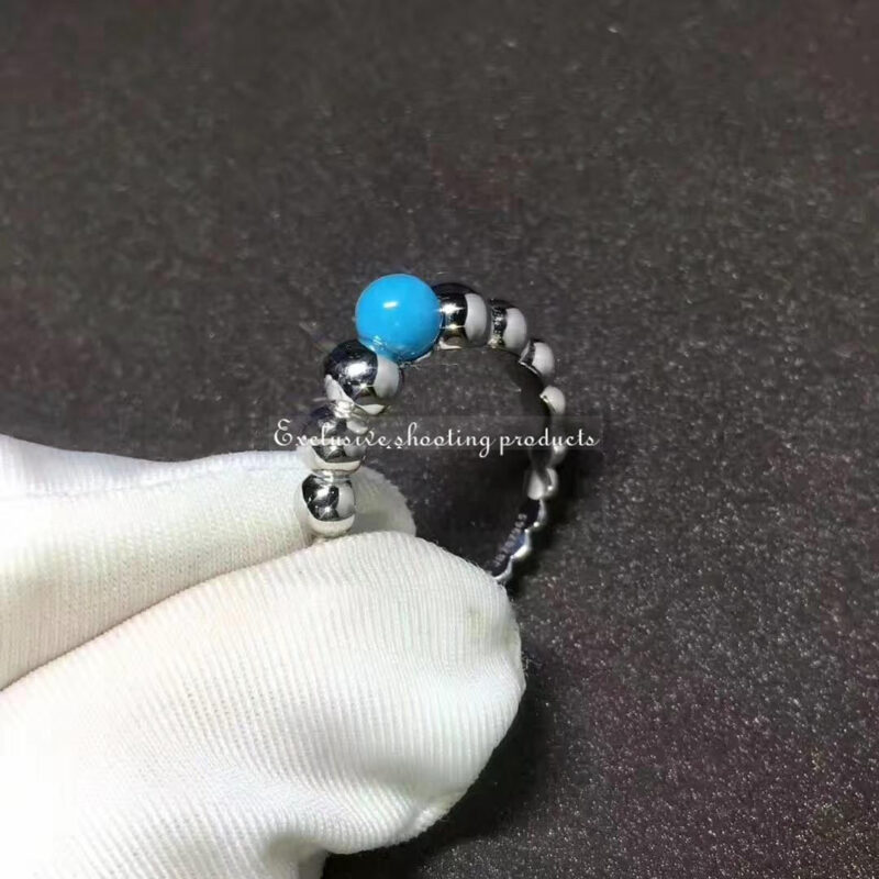 Van Cleef & Arpels VCARO63G00 Perlée couleurs variation ring White gold Turquoise ring 6