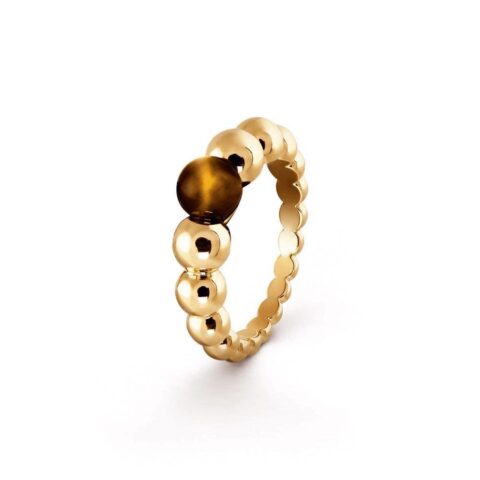 Van Cleef & Arpels VCARO5M300 ring Perlée couleurs variation Yellow gold Tiger’s Eye ring 1