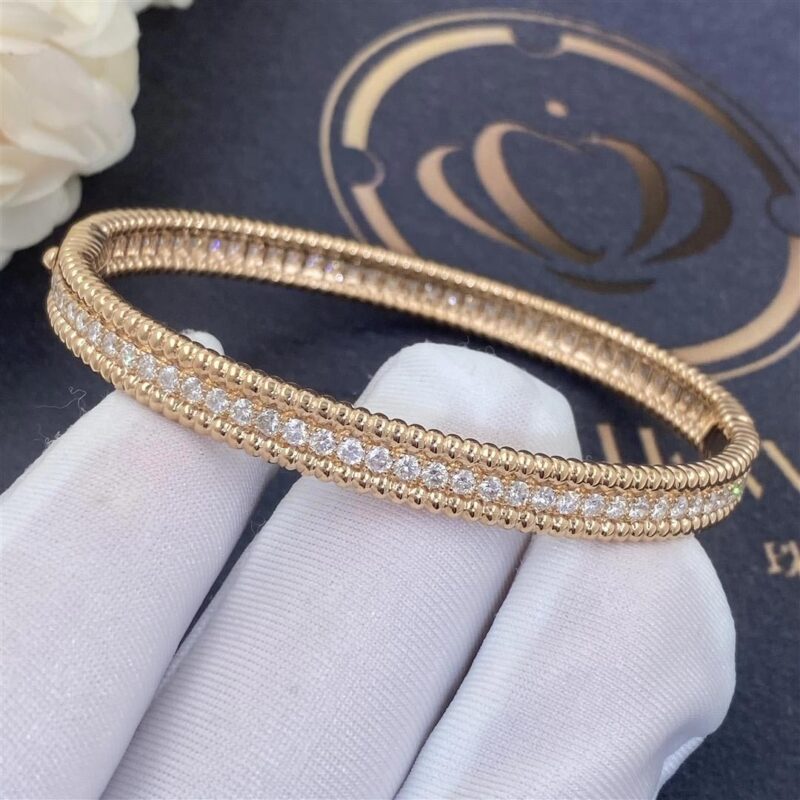 Van Cleef & Arpels VCARP27G00 Perlée diamonds bracelet 1 row Rose gold Diamond bracelet 4