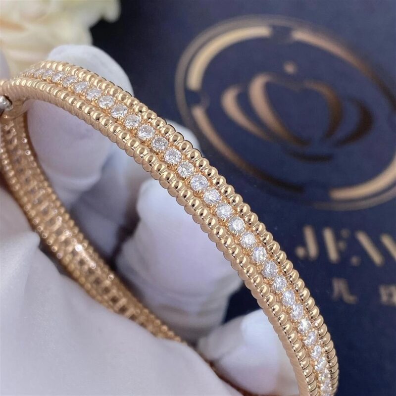 Van Cleef & Arpels VCARP27G00 Perlée diamonds bracelet 1 row Rose gold Diamond bracelet 2