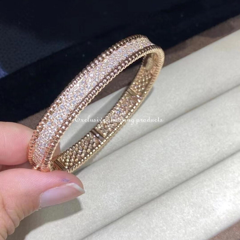 Van Cleef & Arpels VCARP5E600 Perlée diamonds bracelet 3 rows Rose gold Diamond bracelet 8