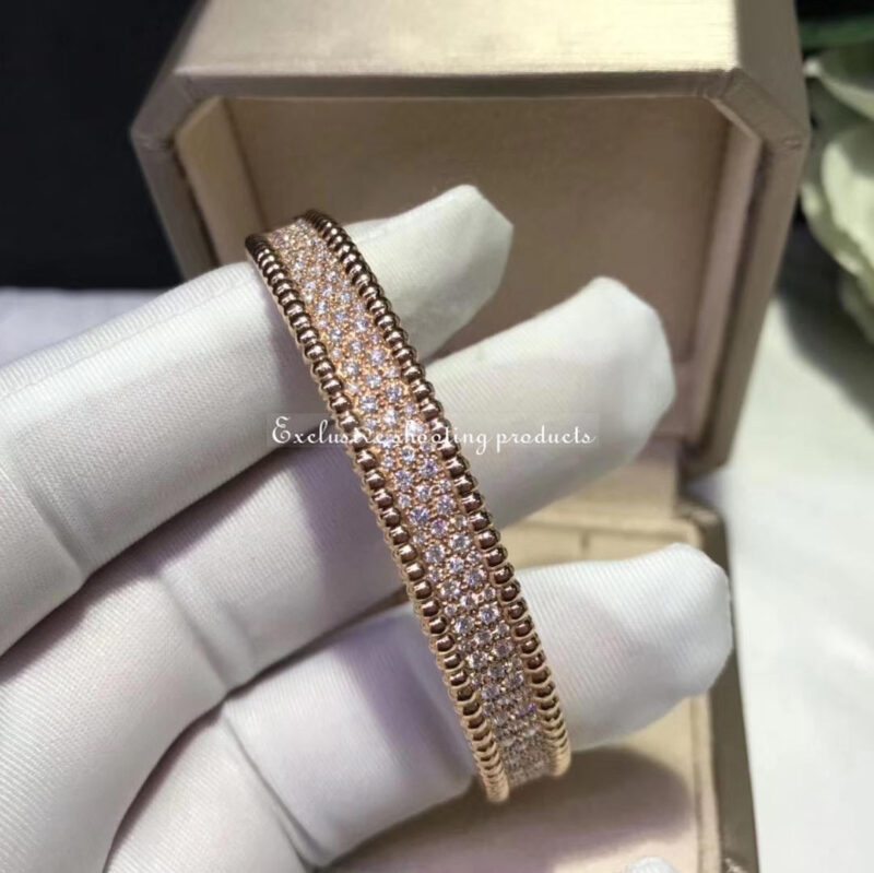 Van Cleef & Arpels VCARP5E600 Perlée diamonds bracelet 3 rows Rose gold Diamond bracelet 9