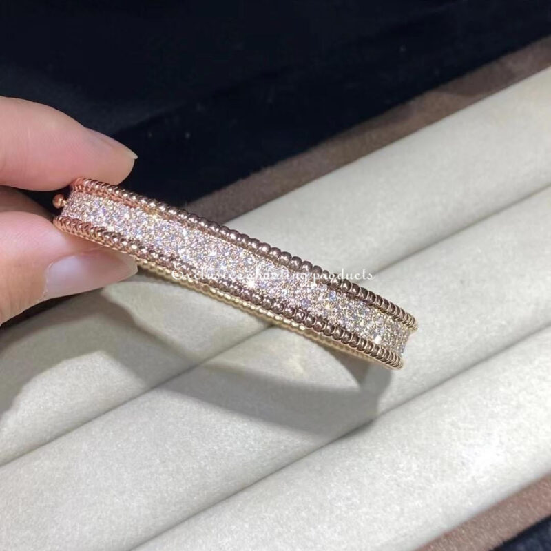 Van Cleef & Arpels VCARP5E600 Perlée diamonds bracelet 3 rows Rose gold Diamond bracelet 7