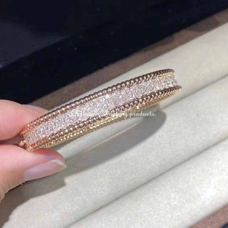 Van Cleef & Arpels VCARP5E600 Perlée diamonds bracelet 3 rows Rose gold Diamond bracelet 5