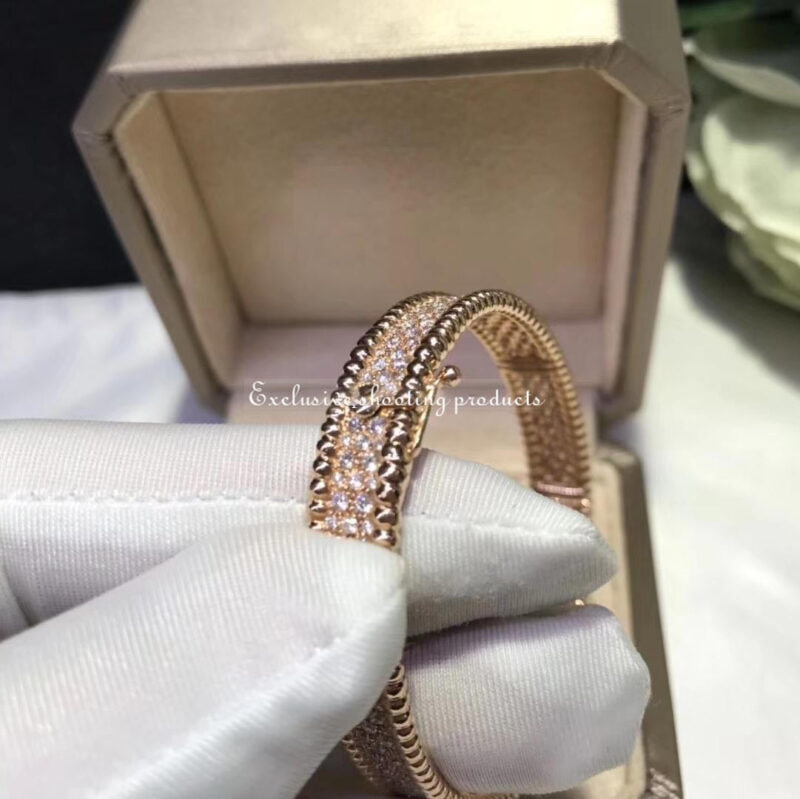 Van Cleef & Arpels VCARP5E600 Perlée diamonds bracelet 3 rows Rose gold Diamond bracelet 4