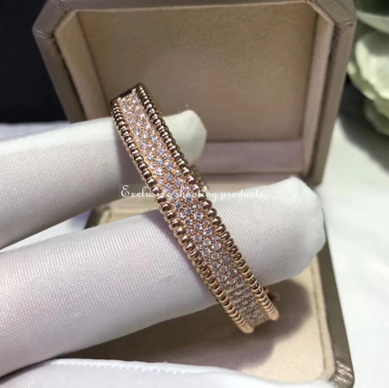 Van Cleef & Arpels VCARP5E600 Perlée diamonds bracelet 3 rows Rose gold Diamond bracelet 2