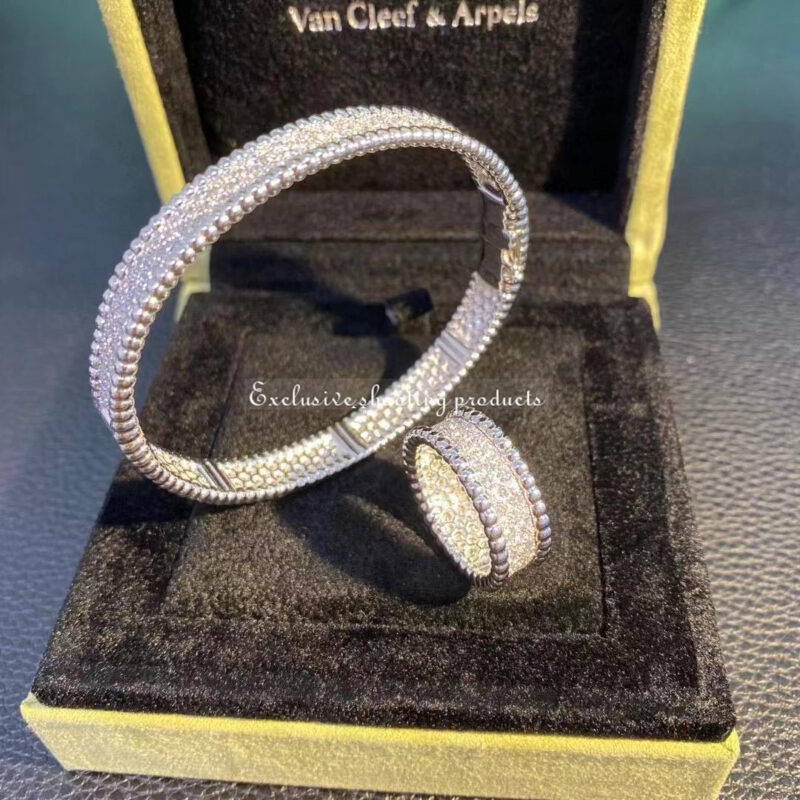 Van Cleef & Arpels VCARP5E700 Perlée diamonds bracelet 3 rows White gold Diamond bracelet 10