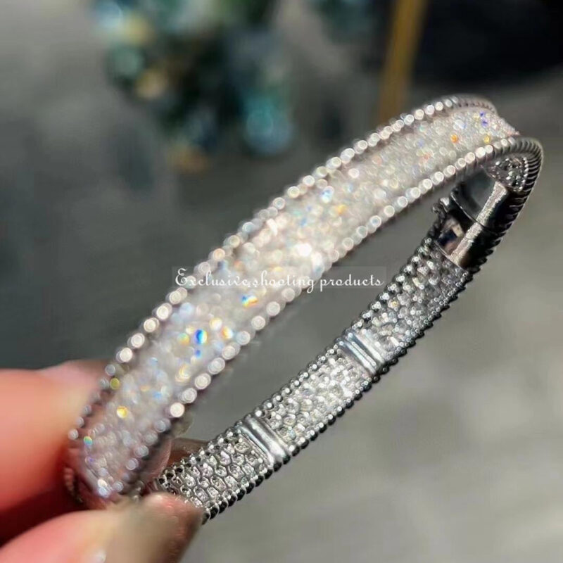 Van Cleef & Arpels VCARP5E700 Perlée diamonds bracelet 3 rows White gold Diamond bracelet 12