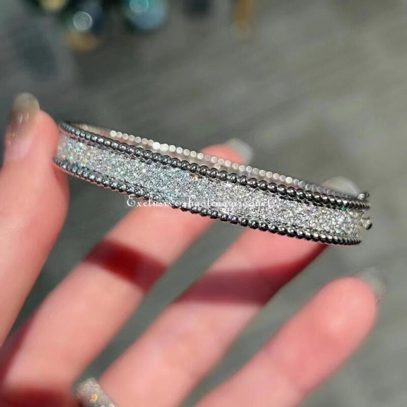 Van Cleef & Arpels VCARP5E700 Perlée diamonds bracelet 3 rows White gold Diamond bracelet 8