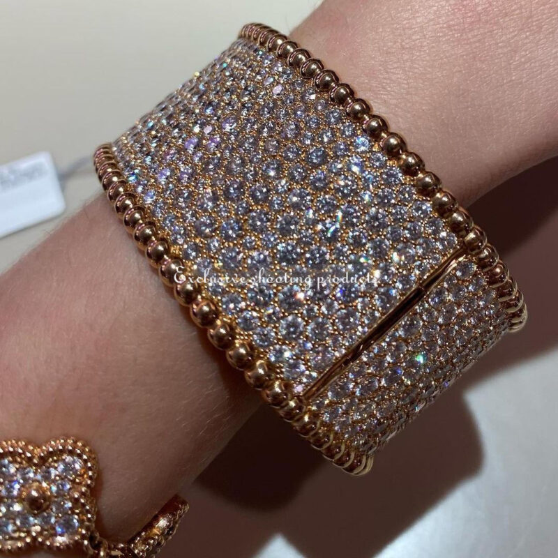 Van Cleef & Arpels VCARO2EX00 Perlée diamonds bracelet Rose gold 3