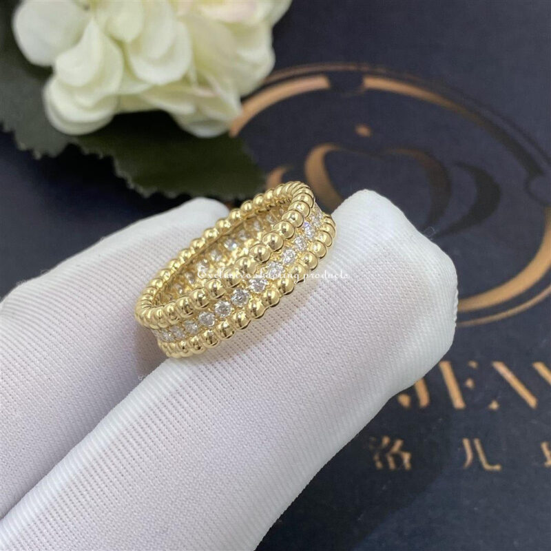 Van Cleef & Arpels VCARP4E100 Perlée diamonds ring 1 row Yellow gold Diamond ring 2