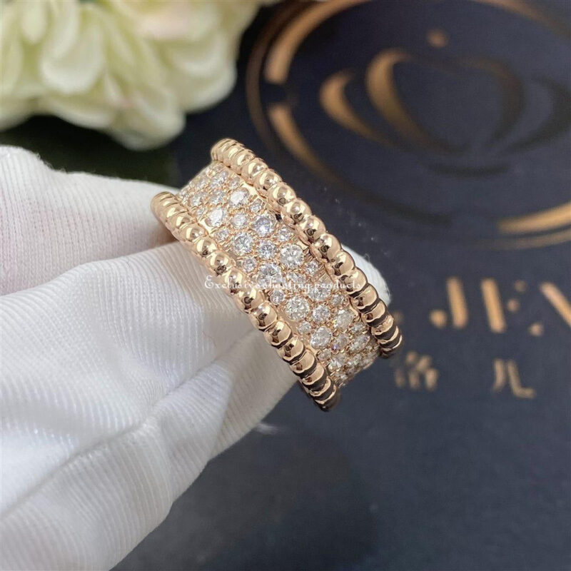 Van Cleef & Arpels VCARN9WE00 Perlée diamonds ring 3 rows Rose gold Diamond ring 5