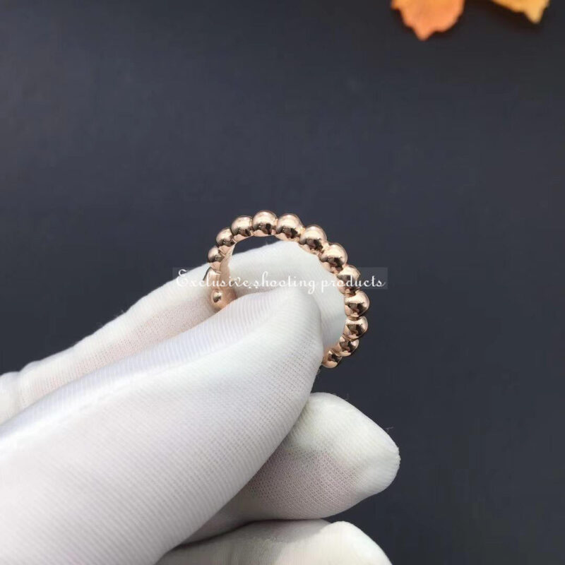 Van Cleef & Arpels VCARN9PB00 Perlée pearls of gold ring medium model Rose gold ring 3