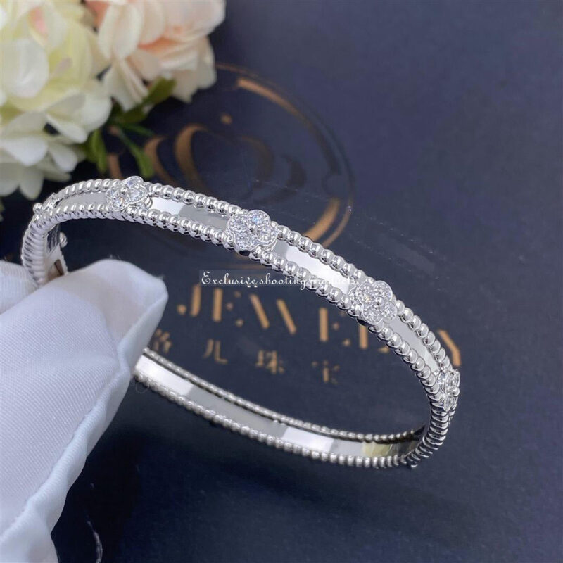 Van Cleef & Arpels VCARP6XB00 Perlée sweet clovers bracelet White gold Diamond bracelet 6