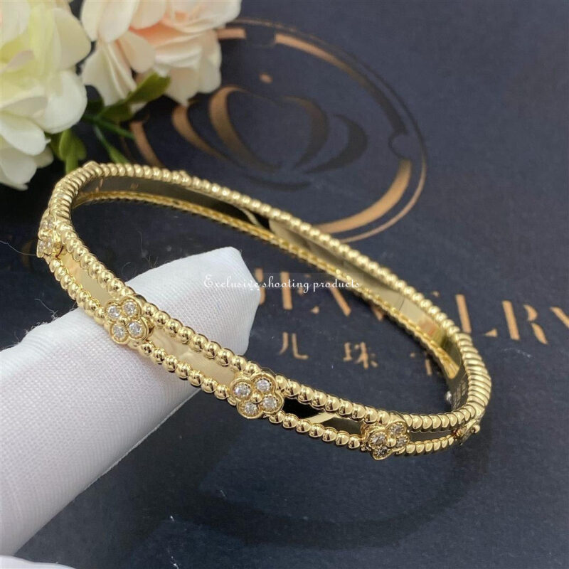 Van Cleef & Arpels VCARP6X700 Perlée sweet clovers bracelet Yellow gold Diamond bracelet 8