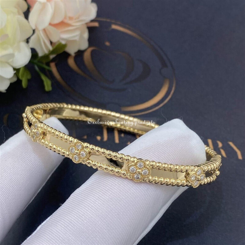 Van Cleef & Arpels VCARP6X700 Perlée sweet clovers bracelet Yellow gold Diamond bracelet 7