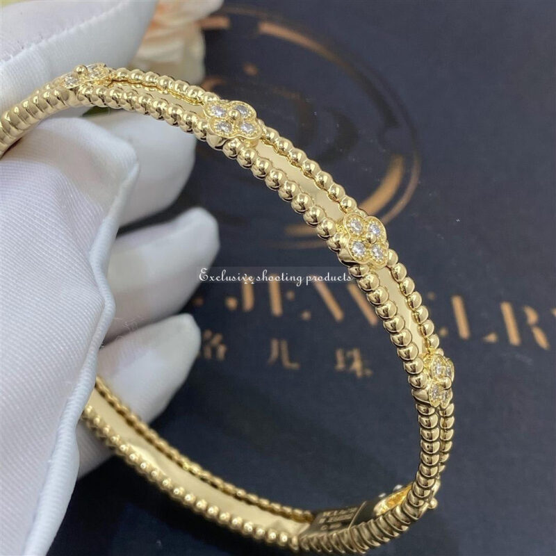 Van Cleef & Arpels VCARP6X700 Perlée sweet clovers bracelet Yellow gold Diamond bracelet 5