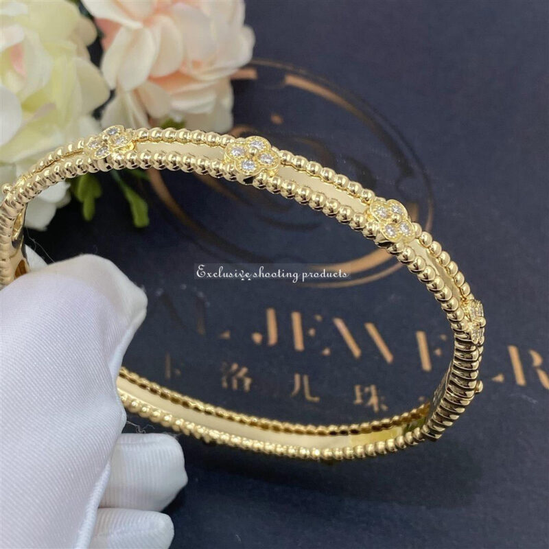 Van Cleef & Arpels VCARP6X700 Perlée sweet clovers bracelet Yellow gold Diamond bracelet 2