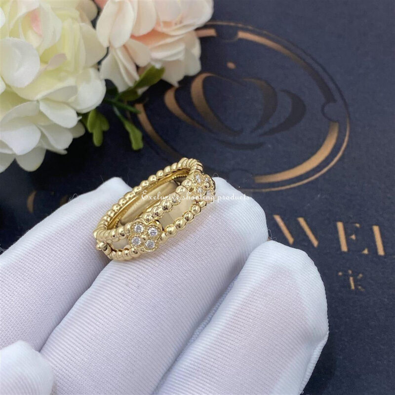 Van Cleef & Arpels VCARP6MM00 Perlée sweet clovers ring Yellow gold Diamond ring 6