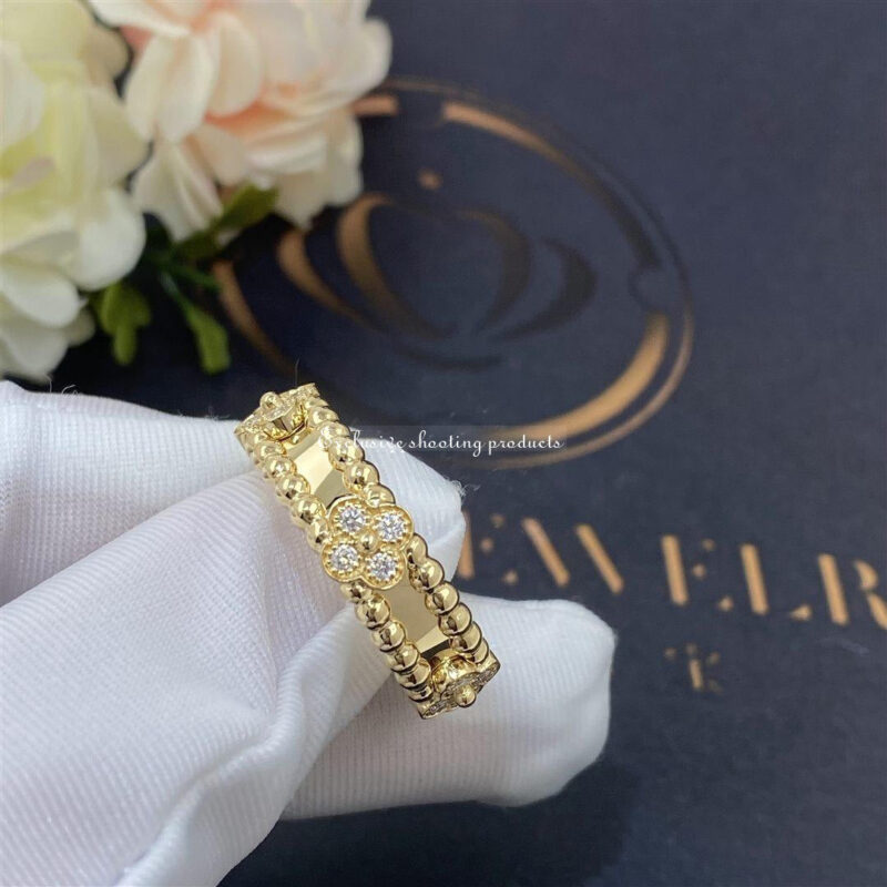 Van Cleef & Arpels VCARP6MM00 Perlée sweet clovers ring Yellow gold Diamond ring 2