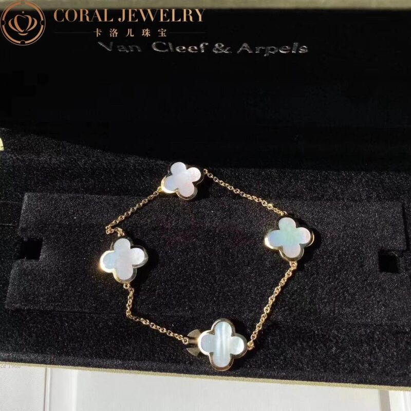 Van Cleef & Arpels Pure Alhambra VCARA36300 bracelet 4 motifs Yellow gold Mother-of-pearl 7