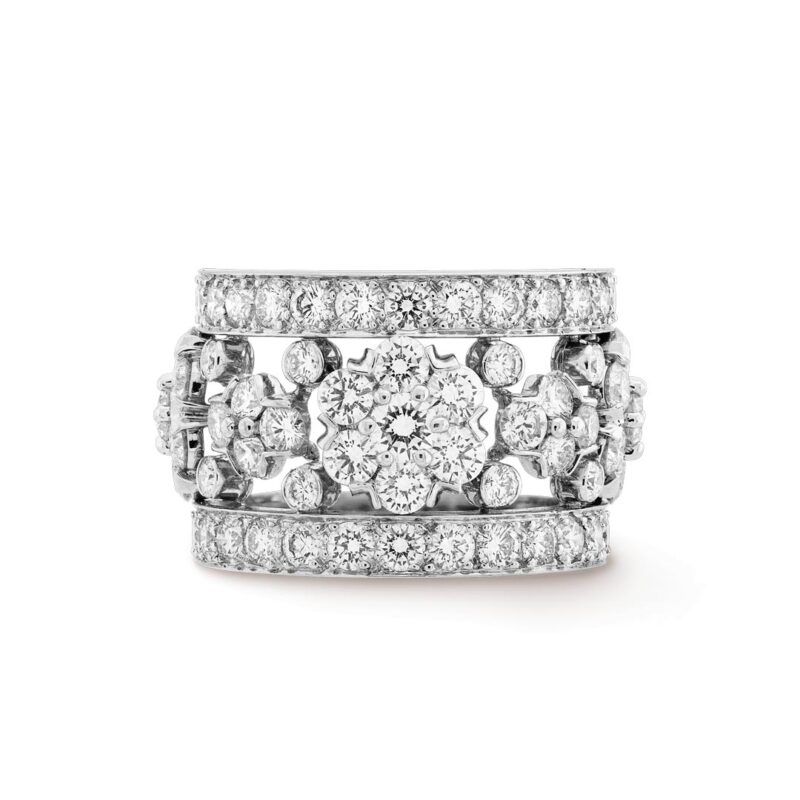 Van Cleef & Arpels VCARO3RM00 Ring Snowflake Diamond Platinum Band Ring 1