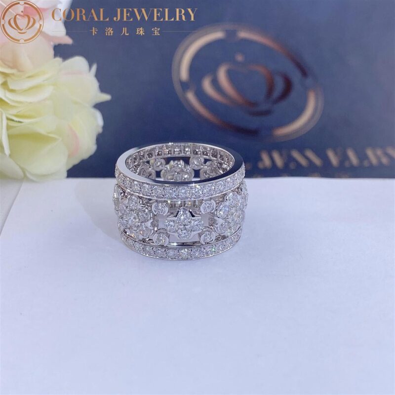 Van Cleef & Arpels VCARO3RM00 Ring Snowflake Diamond Platinum Band Ring 10