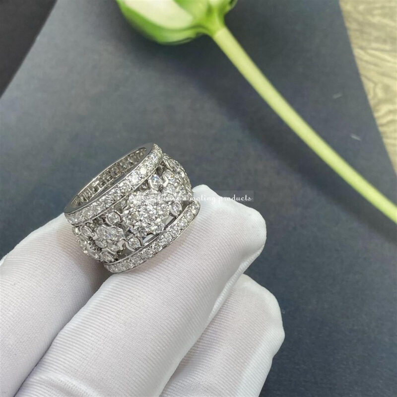 Van Cleef & Arpels VCARO3RM00 Ring Snowflake Diamond Platinum Band Ring 6