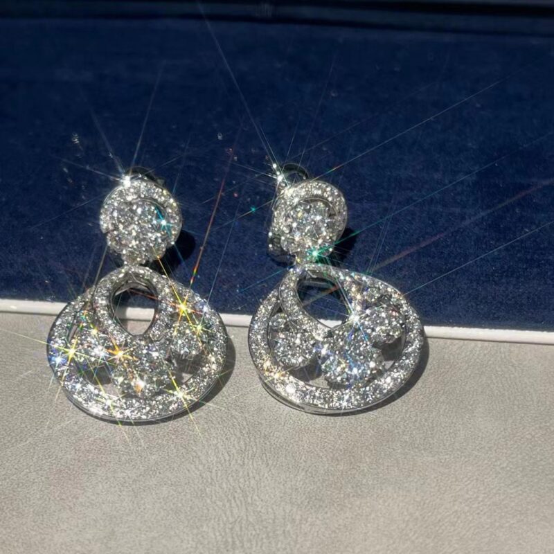 Van Cleef & Arpels VCARO3RL00 Snowflake earrings large model Platinum Diamond earrings 8