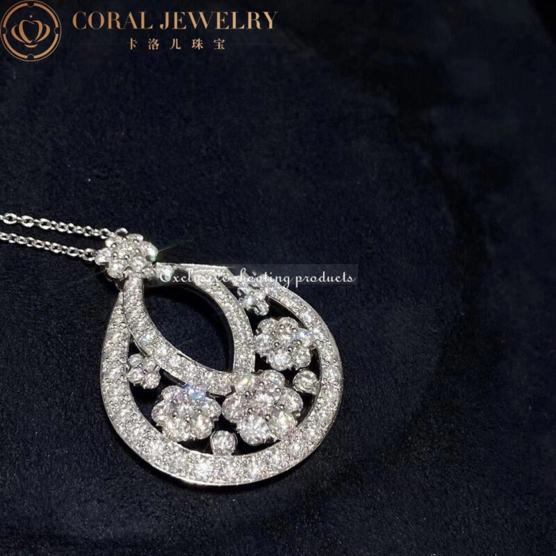 Van Cleef & Arpels VCARO3RO00 Snowflake pendant large model Platinum Diamond Necklace 7