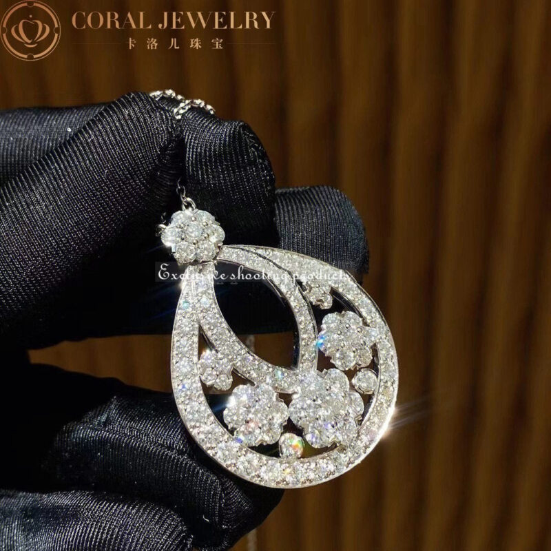 Van Cleef & Arpels VCARO3RO00 Snowflake pendant large model Platinum Diamond Necklace 3