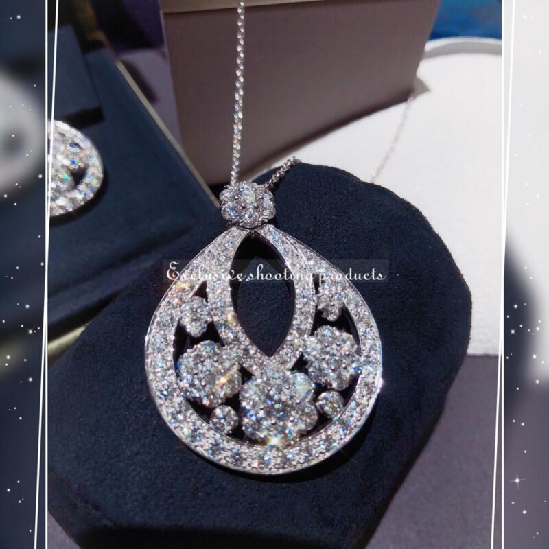 Van Cleef & Arpels VCARO3RO00 Snowflake pendant large model Platinum Diamond Necklace 9