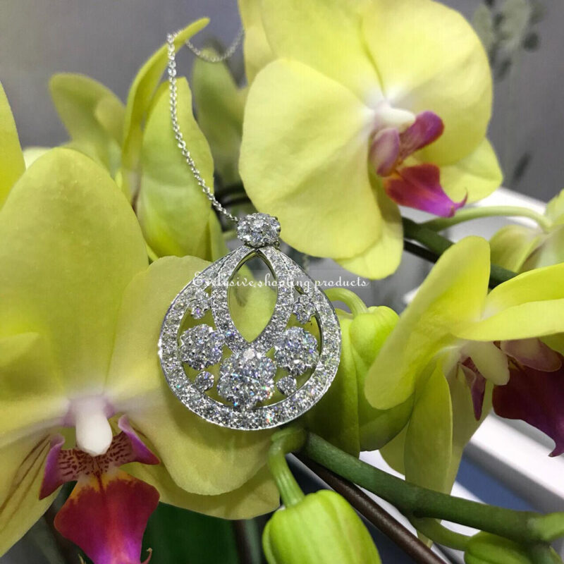 Van Cleef & Arpels VCARO3RO00 Snowflake pendant large model Platinum Diamond Necklace 6