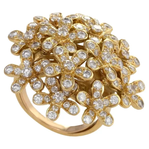 Van Cleef & Arpels Socrate Bouquet Ring Diamond Yellow Gold Ring 1