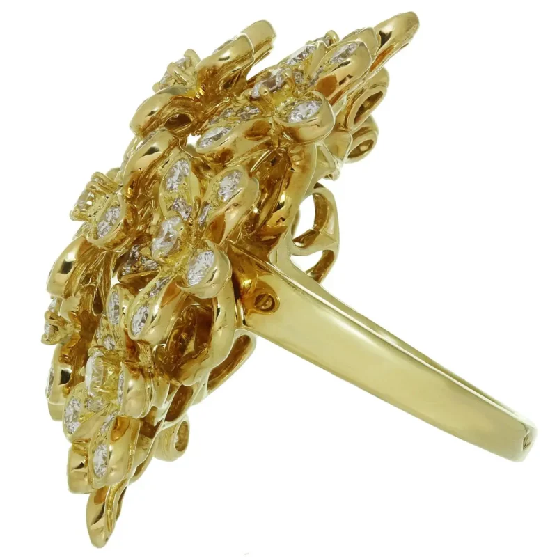 Van Cleef & Arpels Socrate Bouquet Ring Diamond Yellow Gold Ring 3