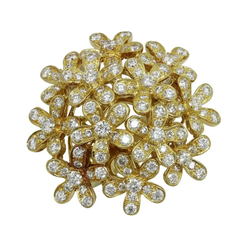 Van Cleef & Arpels Socrate Bouquet Ring Diamond Yellow Gold Ring 2