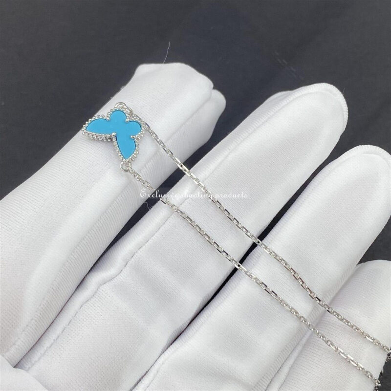 Van Cleef & Arpels VCARF80400 Sweet Alhambra butterfly bracelet White gold Turquoise bracelet 6