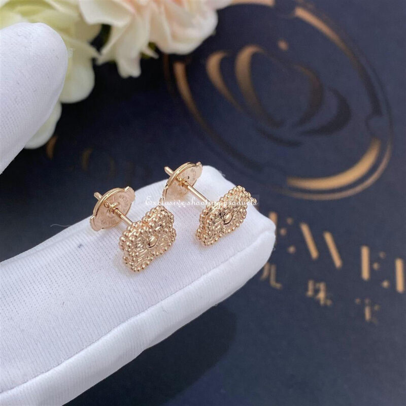 Van Cleef & Arpels VCARO8DB00 Sweet Alhambra Earstuds Rose Gold Earrings 3