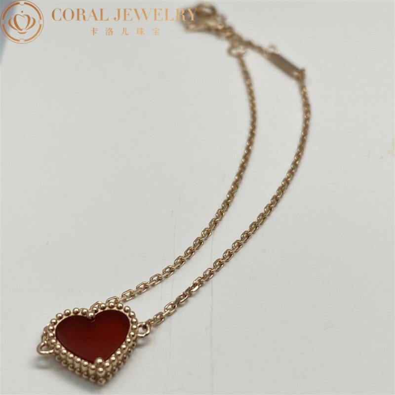 Van Cleef & Arpels VCARN59L00 Sweet Alhambra heart bracelet Rose gold Carnelian bracelet 9