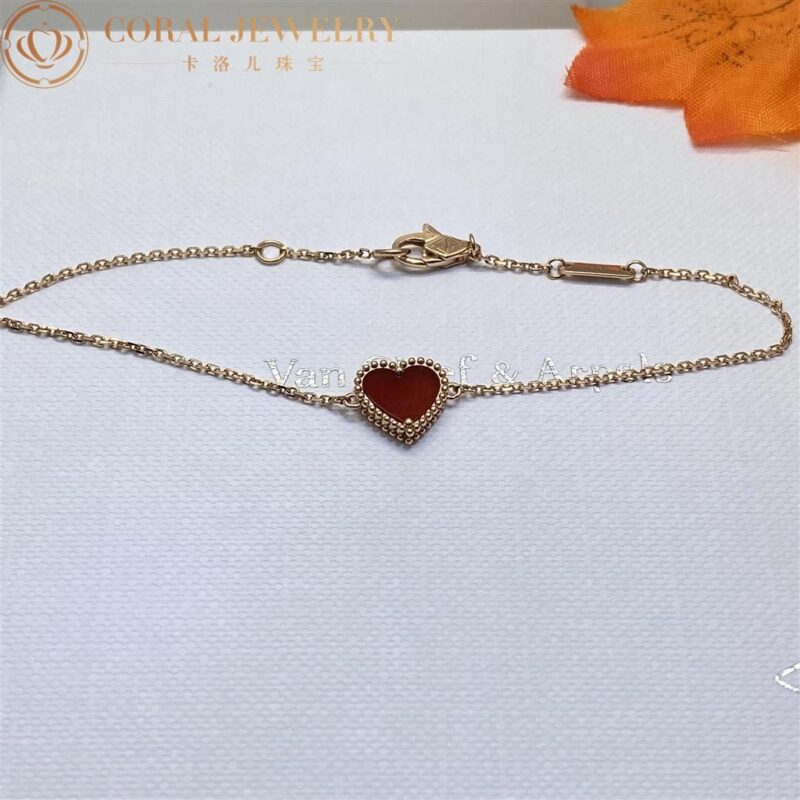 Van Cleef & Arpels VCARN59L00 Sweet Alhambra heart bracelet Rose gold Carnelian bracelet 2