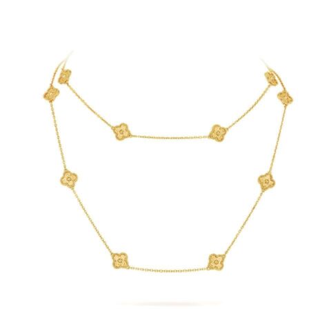Van Cleef & Arpels VCARO8DG00-yg Sweet Alhambra Long Necklace 16 Motifs Yellow Gold 1