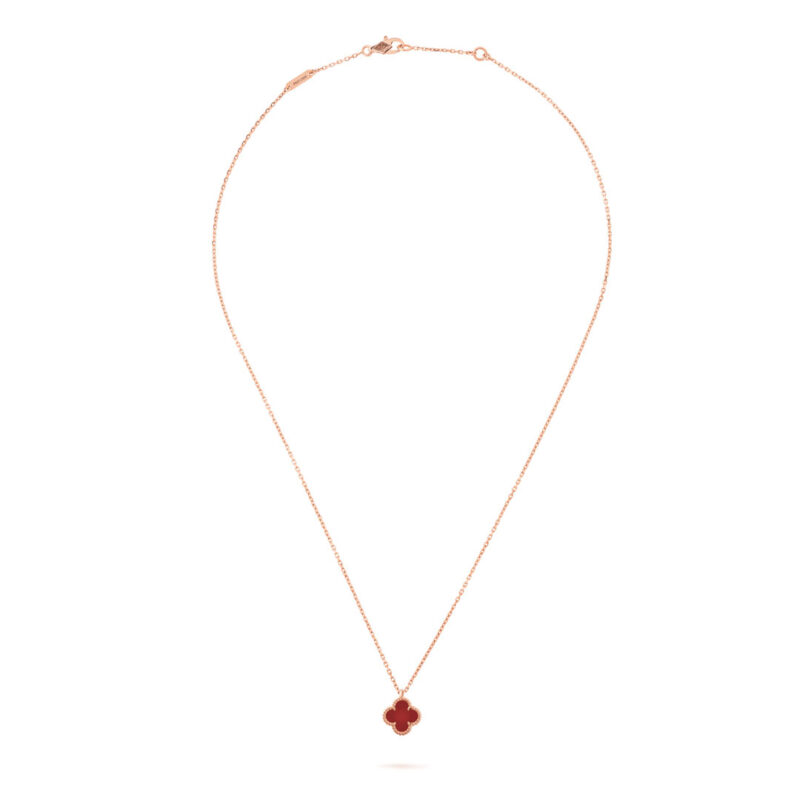 Van Cleef & Arpels VCARN59M00 Sweet Alhambra pendant Rose gold Carnelian Necklace 2