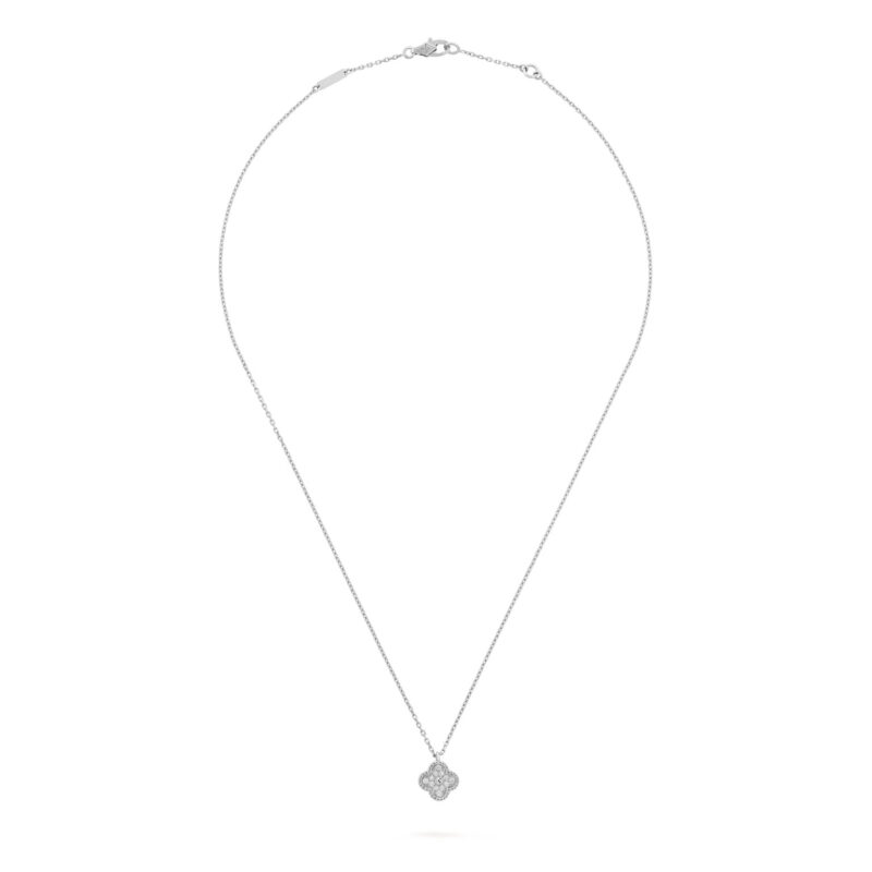 Van Cleef & Arpels Vintage Alhambra Necklaces VCARO85900 pendant White gold Diamond 5