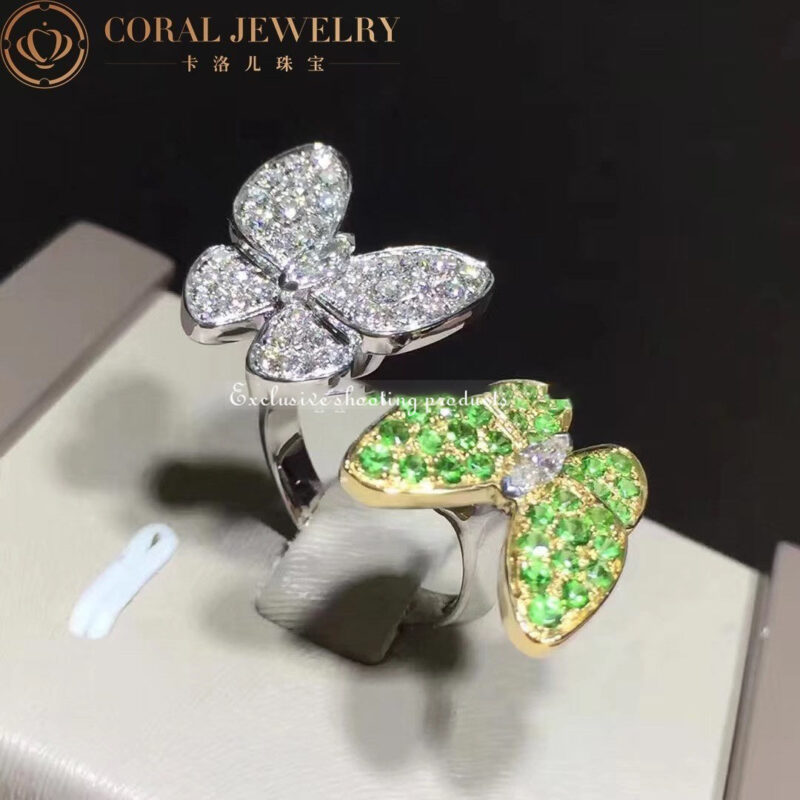 Van Cleef & Arpels VCARO6W500 Two Butterfly Between the Finger ring White gold Tsavorite ring 5