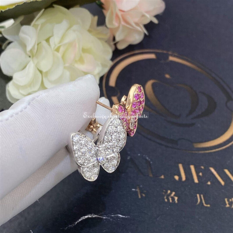 Van Cleef & Arpels VCARO3M600 Two Butterfly earrings White gold Diamond Sapphire 3